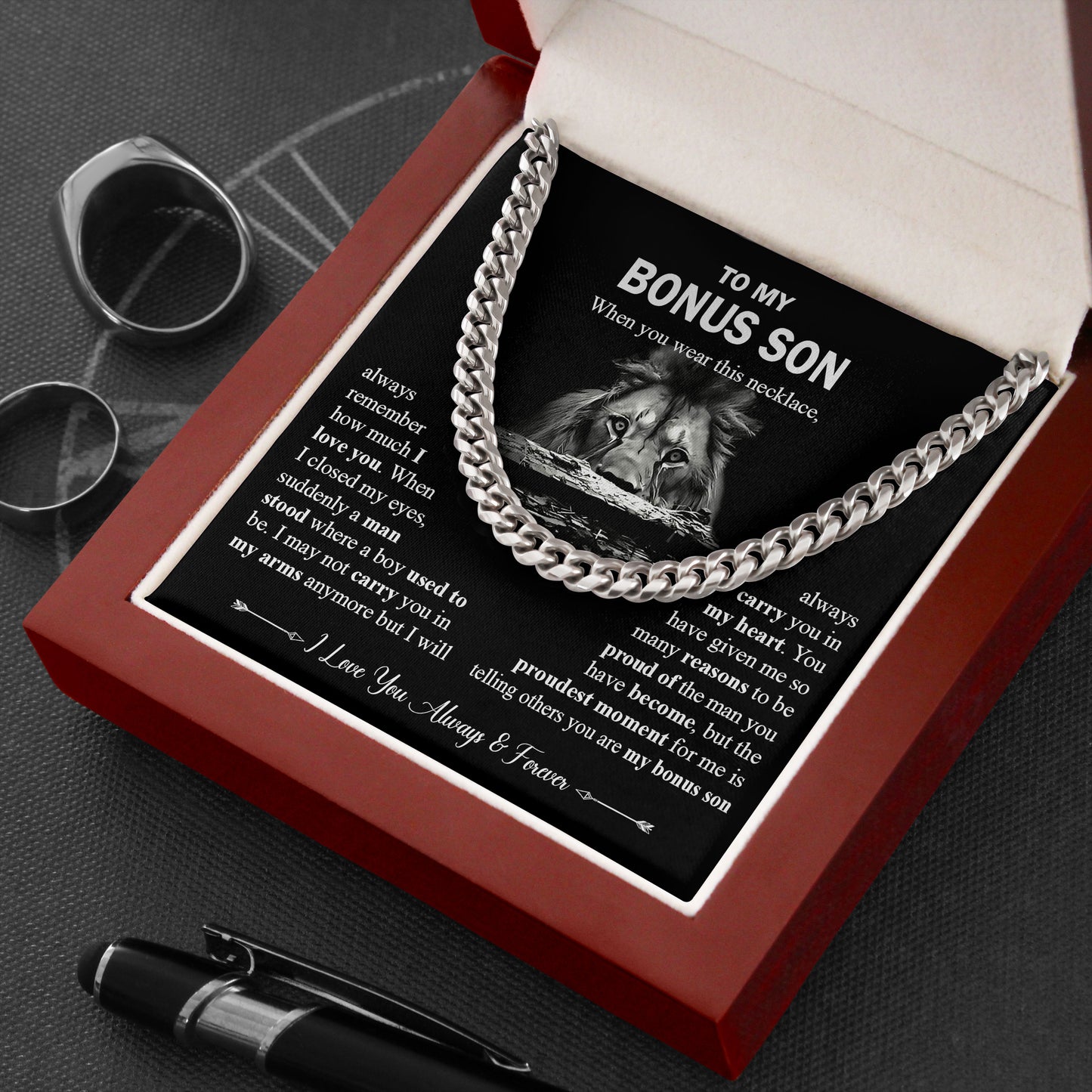 To My Bonus Son Necklace from Mom with Love