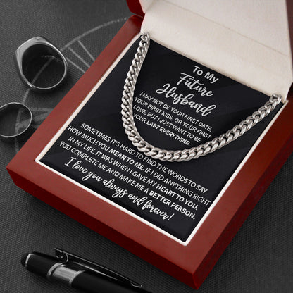 To My Husband Cuban Chain Necklace For Him Men