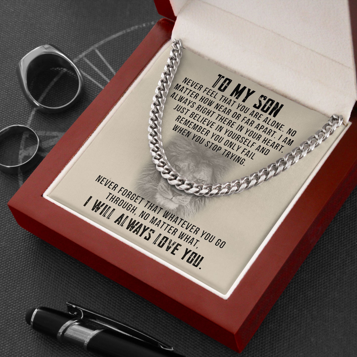 To My Son Necklace from Dad Proud Gift