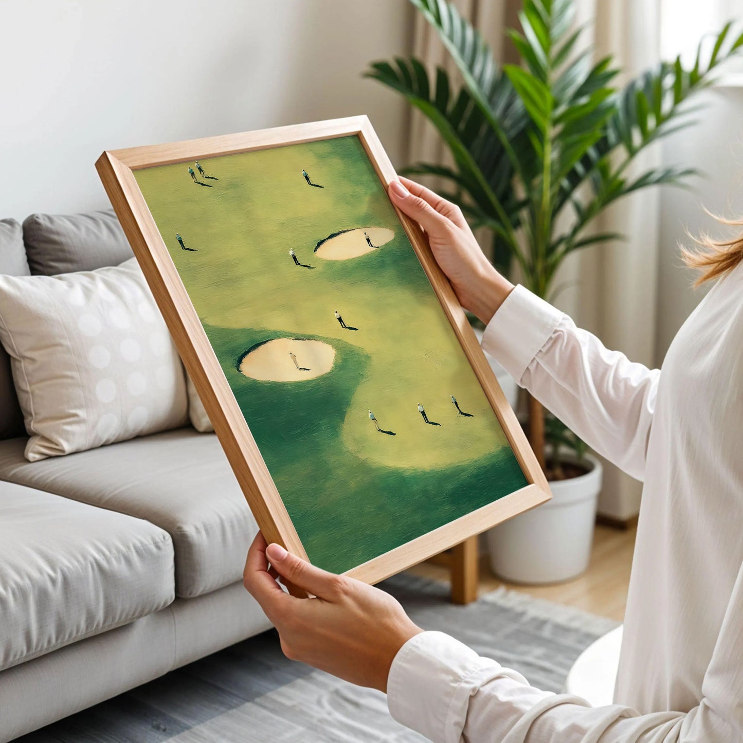 Tiny Golfers Abstract Poster