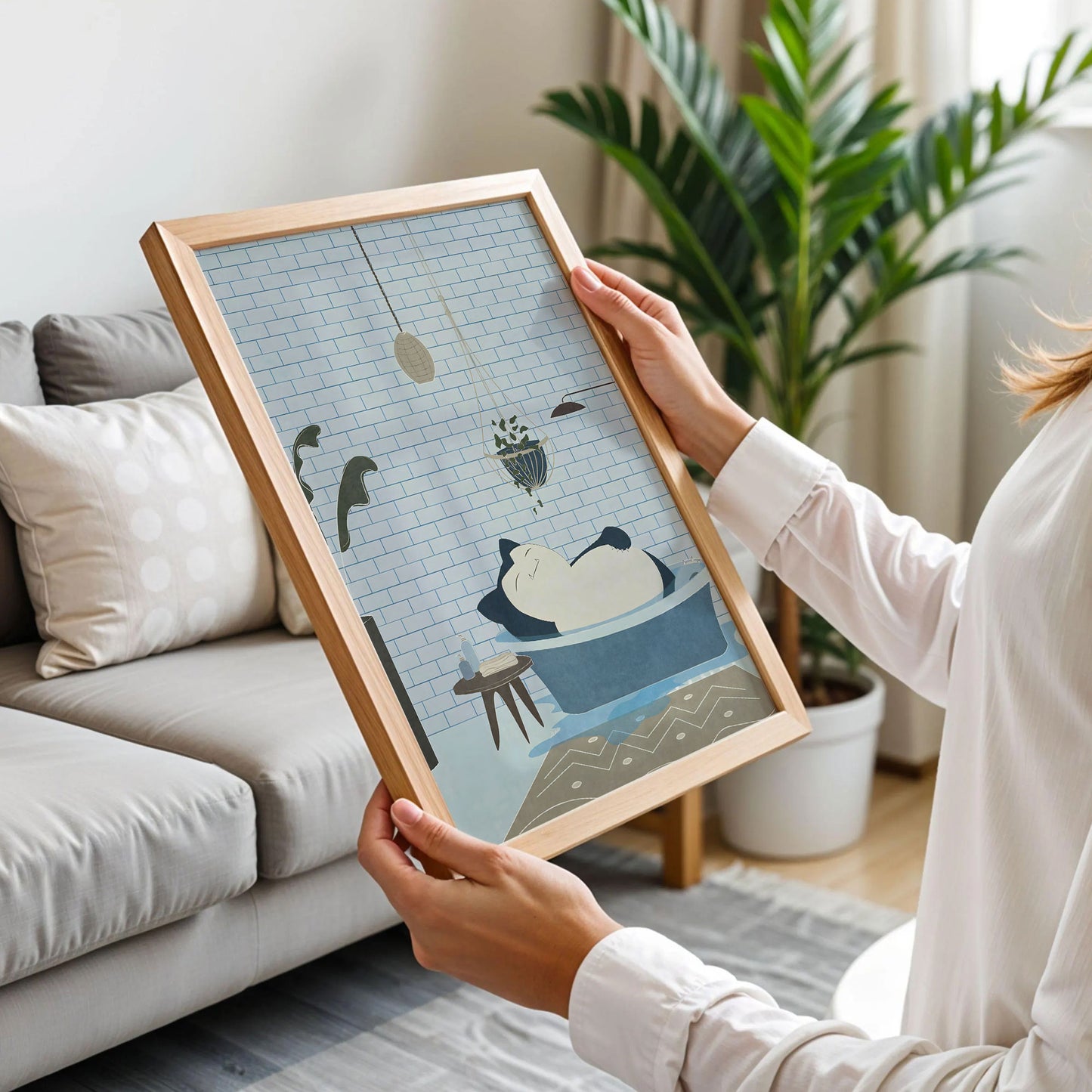 Snorlax Bath Time Art Print