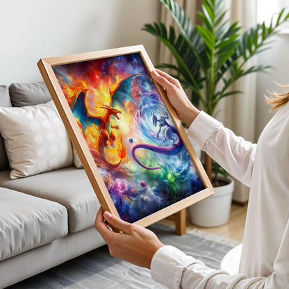 Charizard and Mewtwo Art