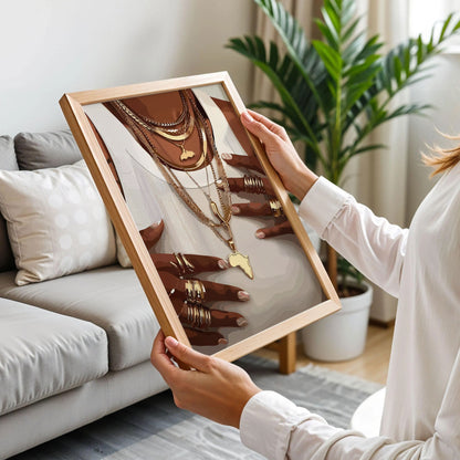 Black Woman Gold Jewelry Wall Art