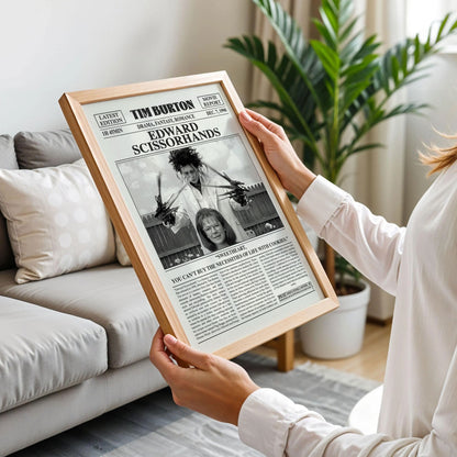 Edward Scissorhands Newspaper Movie Poster