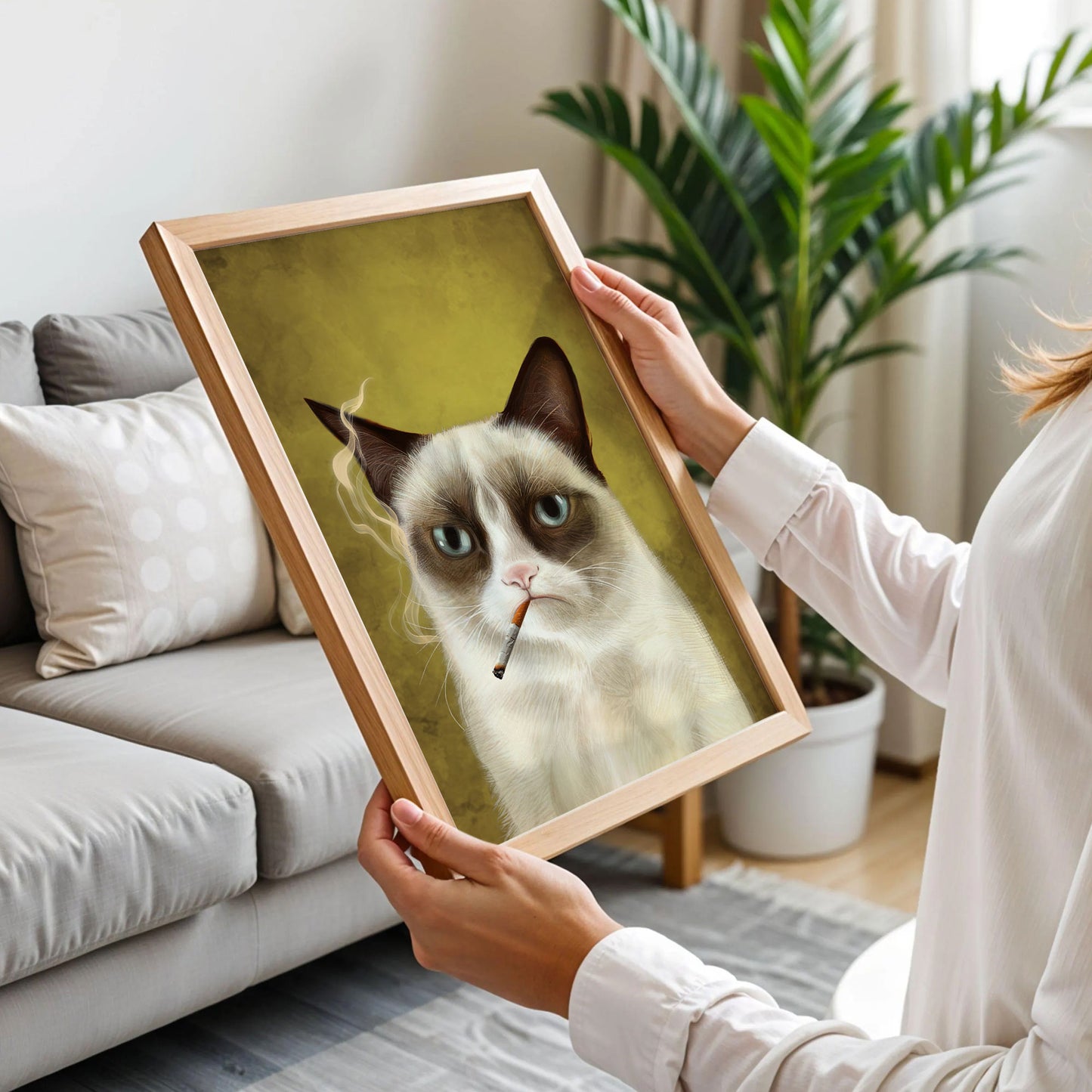 Cat Smoking A Cigar Art Print