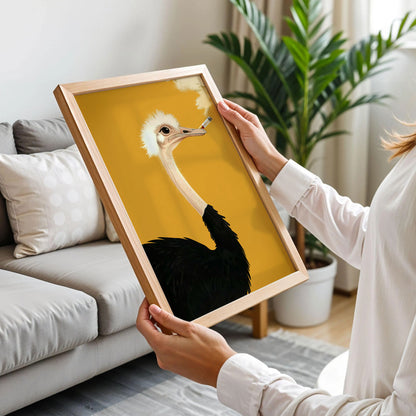 Ostrich Smorking Art Print