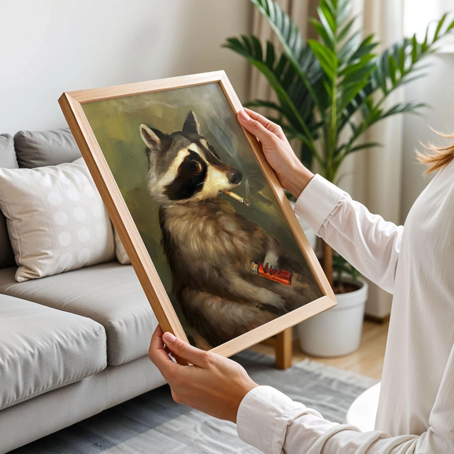 Raccoon Smoking Poster