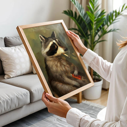 Raccoon Smoking Poster