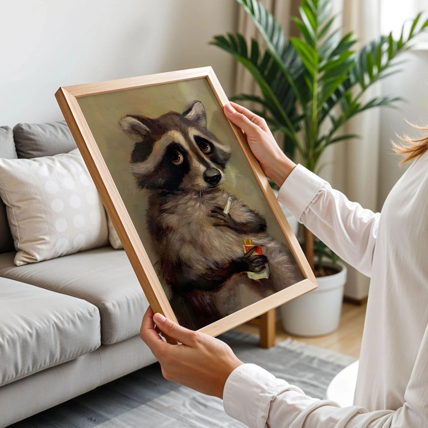 Raccoon Smoking Poster