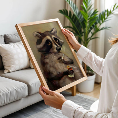Raccoon Smoking Poster