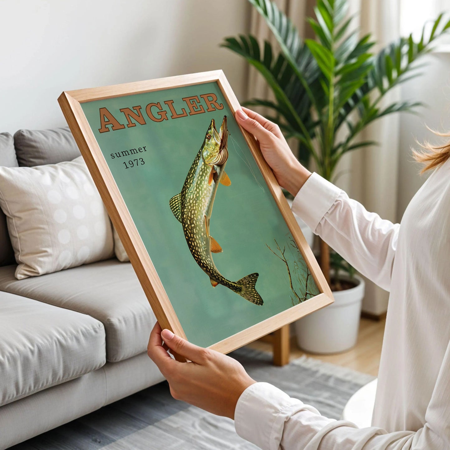 Vintage Northern Pike Fishing Print