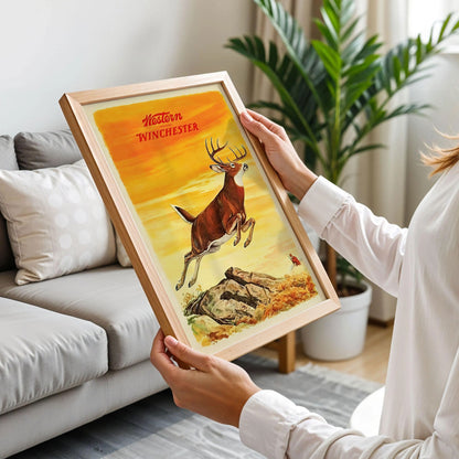 Deer Hunting Art Western Poster