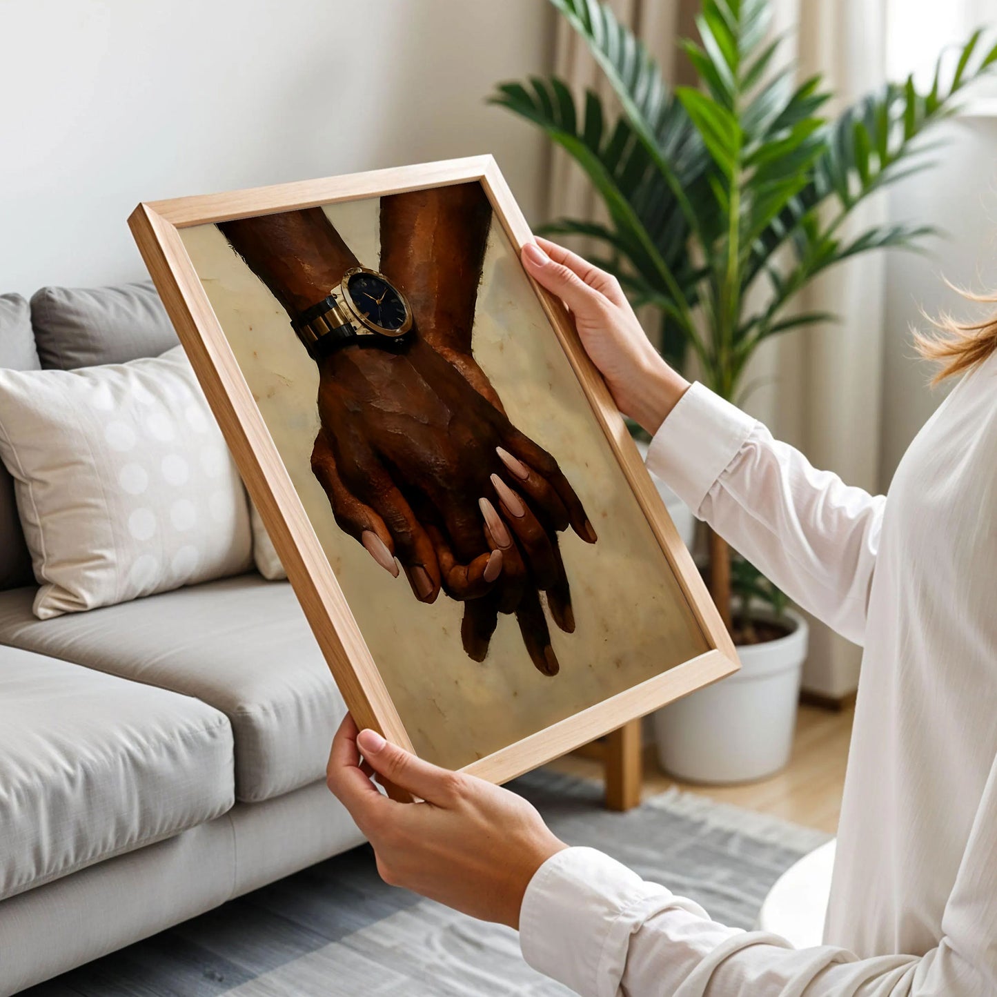 Black Couple Holding Hands Poster