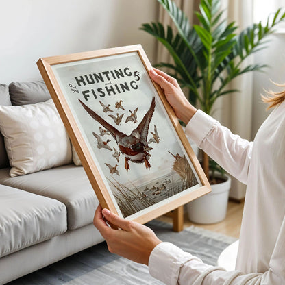 Vintage Hunting and Fishing Art Print