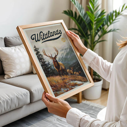 Retro Deer Hunting Art Print