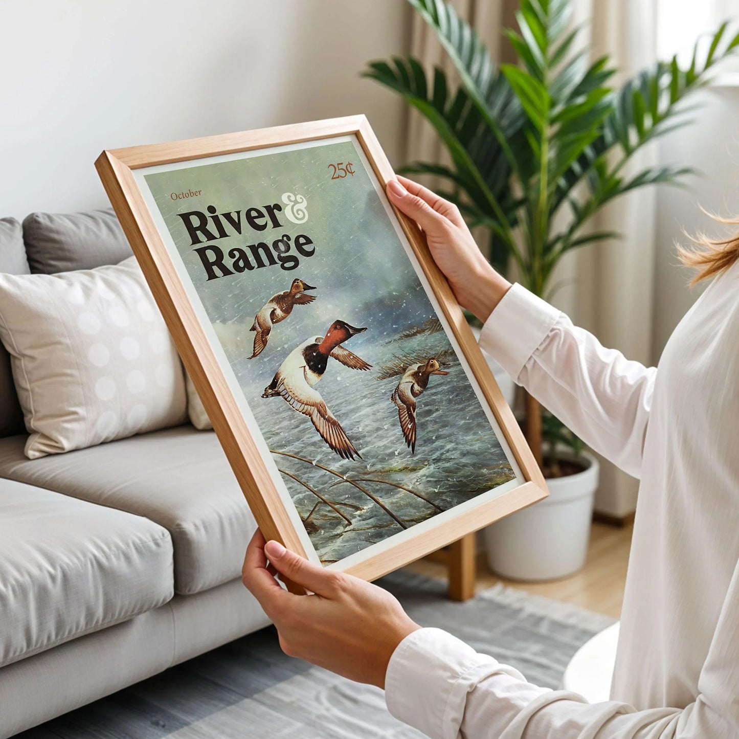 Vintage Geese Hunting Art Print