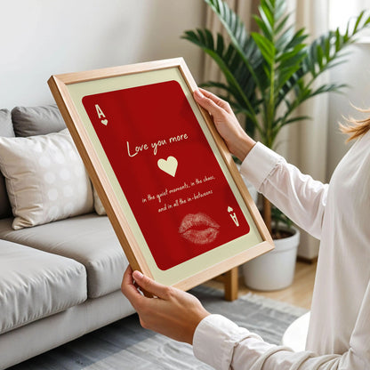 Love You More Playing Card Wall Art