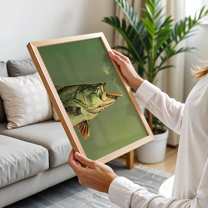 Smoking Largemouth Bass Wall Art
