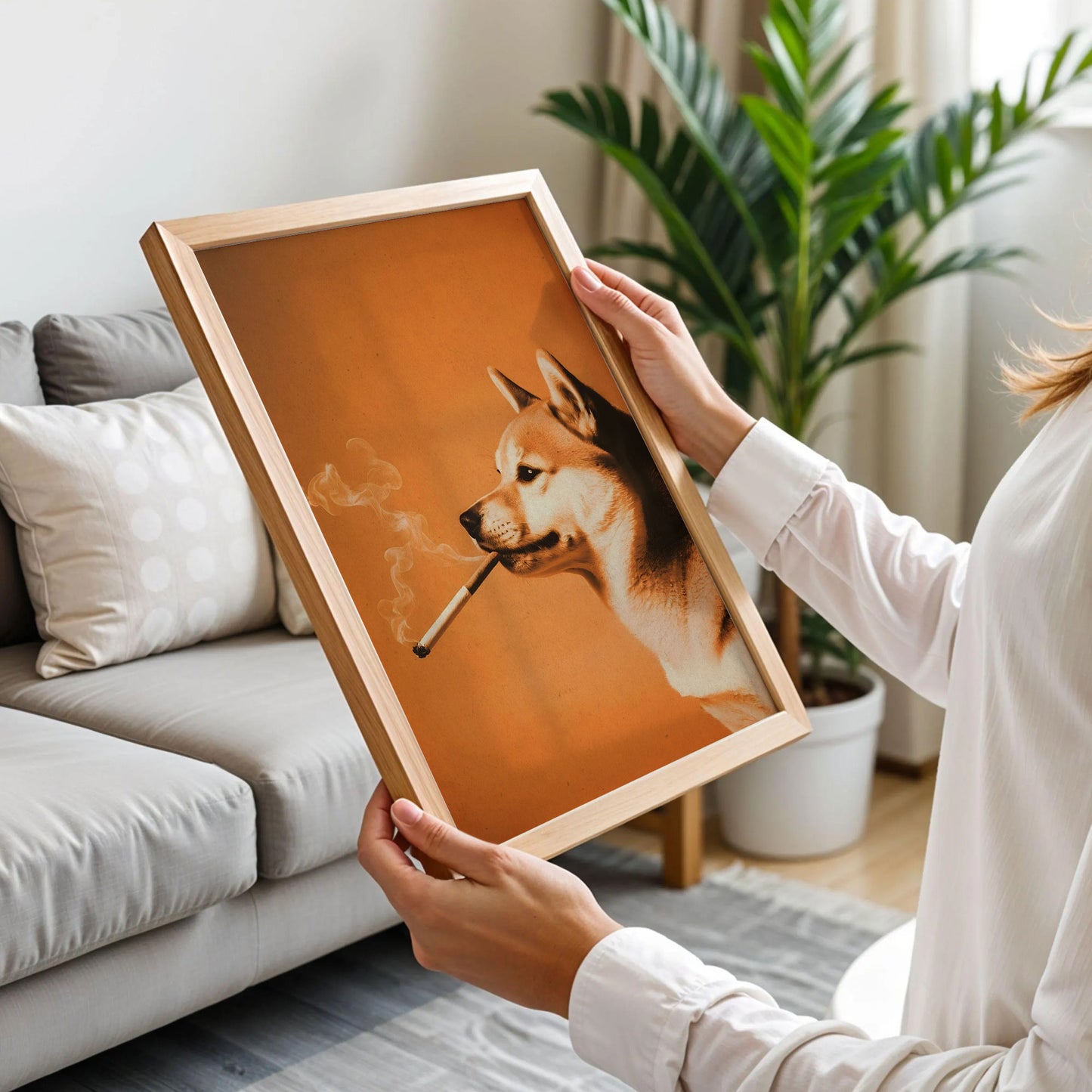 Dog Smoking a Cigarette Poster