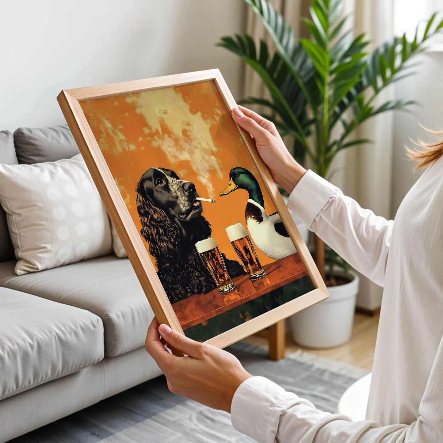 Vintage Springer Spaniel And A Mallard Poster