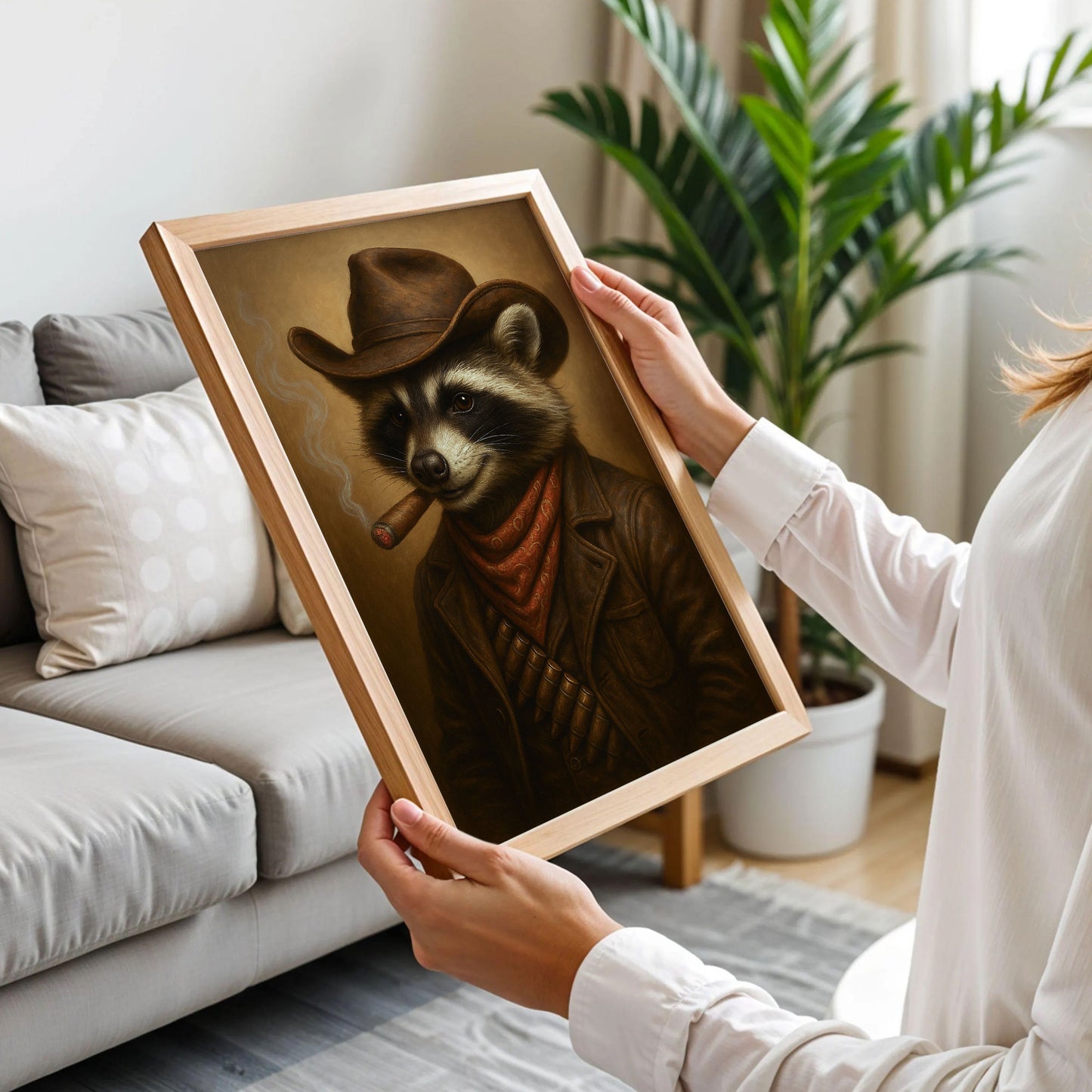 Raccoon Smoking a Cigarette Wall Art