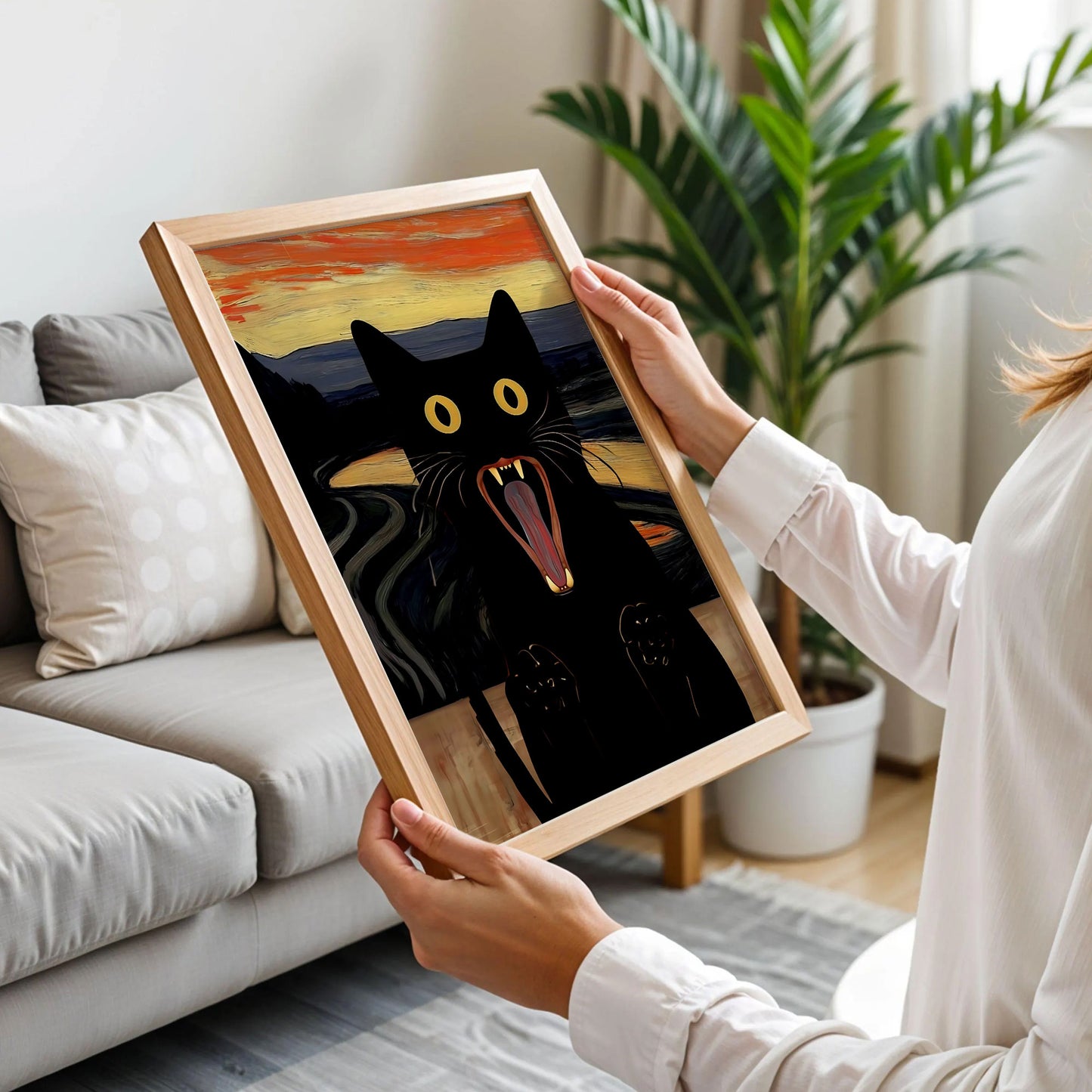 Edvard Munch Scream Black Cat Art