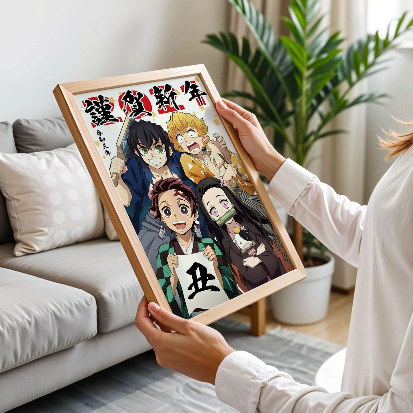Demon Slayer Tanjiro, Nezuko, Inosuke, and Zenitsu Poster