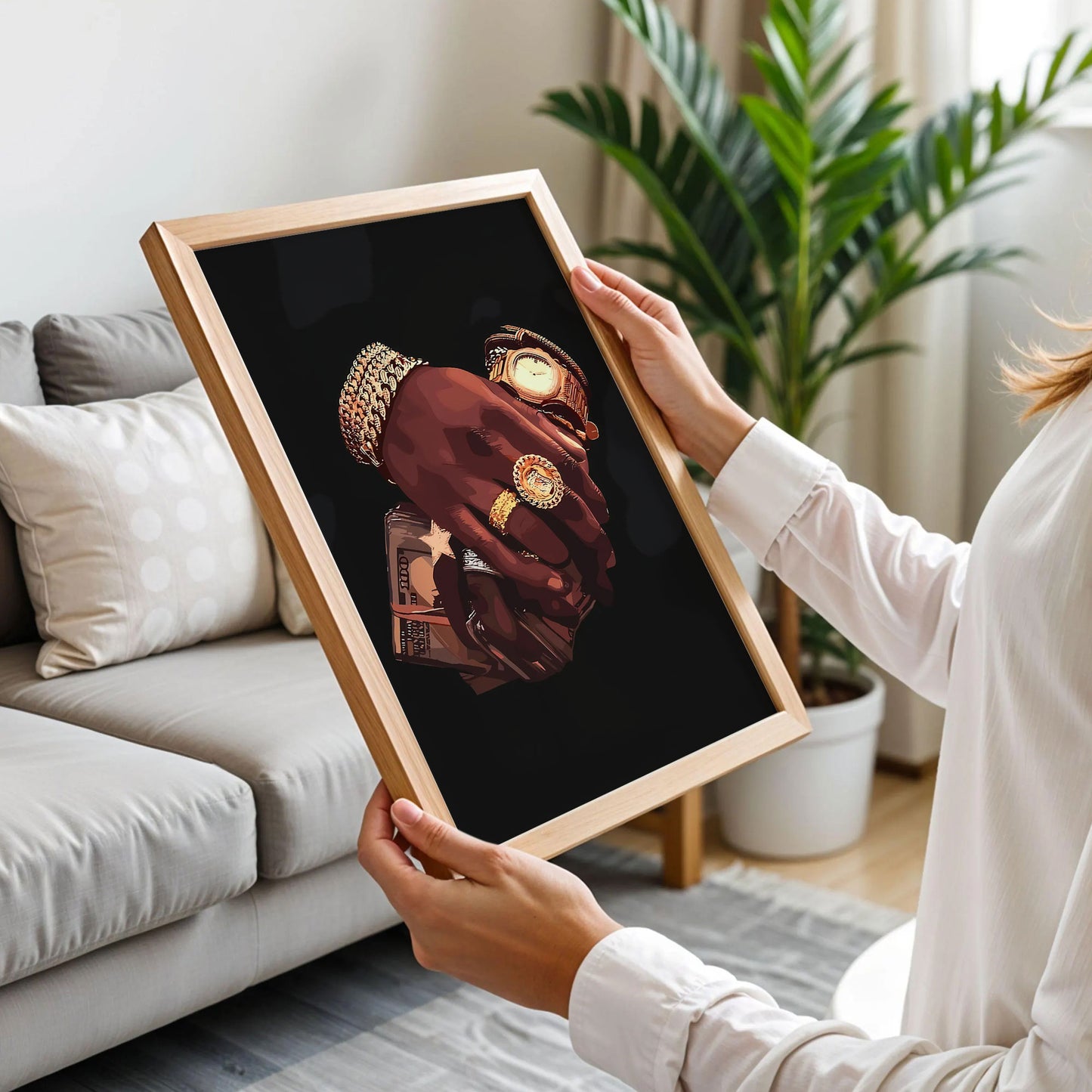 Black Man Gold Jewelry Art Print