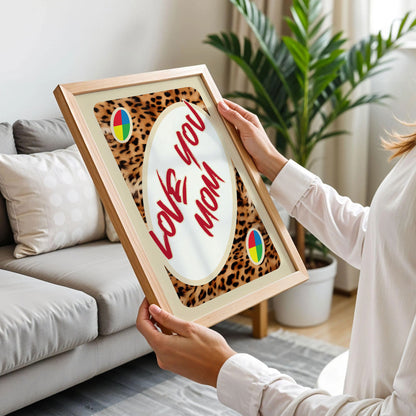 Love You Mom UNO Card Leopard Poster