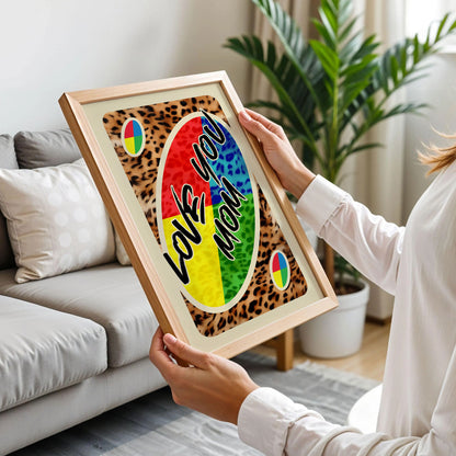 Love You Mom UNO Leopard Poster