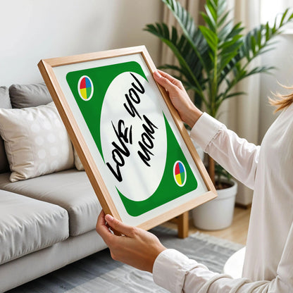 Love You Mom Reverse UNO Green Card Poster