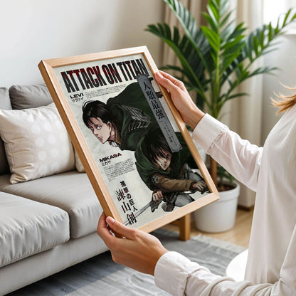 Attack on Titan Levi and Mikasa Ackerman Poster