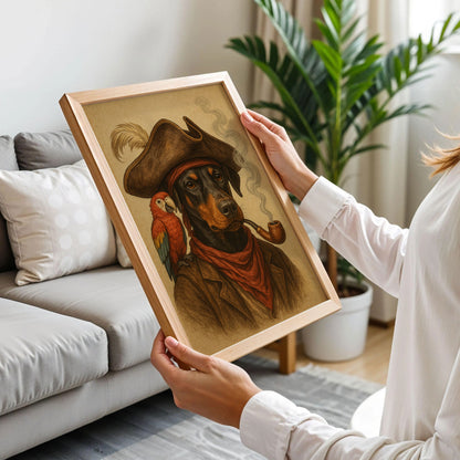 Doberman Cowgirl Hat Print Art