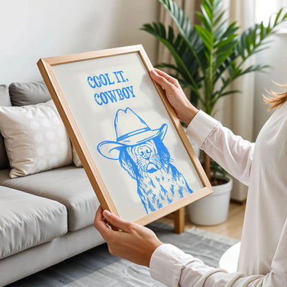 Cool It Cowboy Western Dog Poster