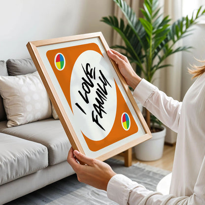 I Love Family Playing Card Wall Art