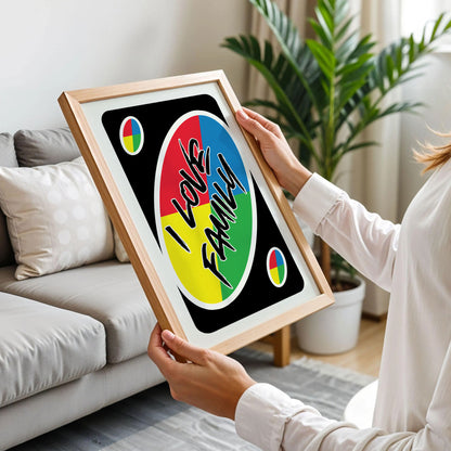 I Love Family UNO Style Print