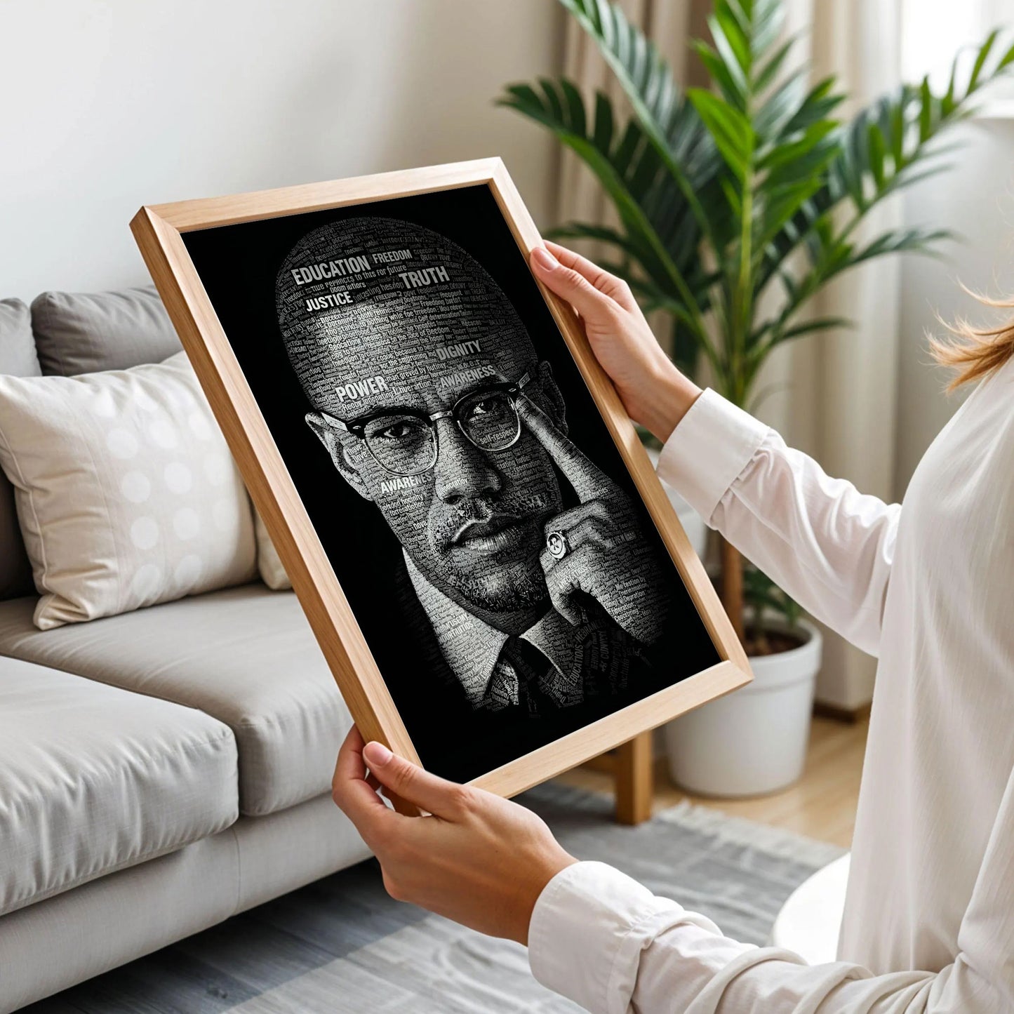 Malcolm X Calligram Poster