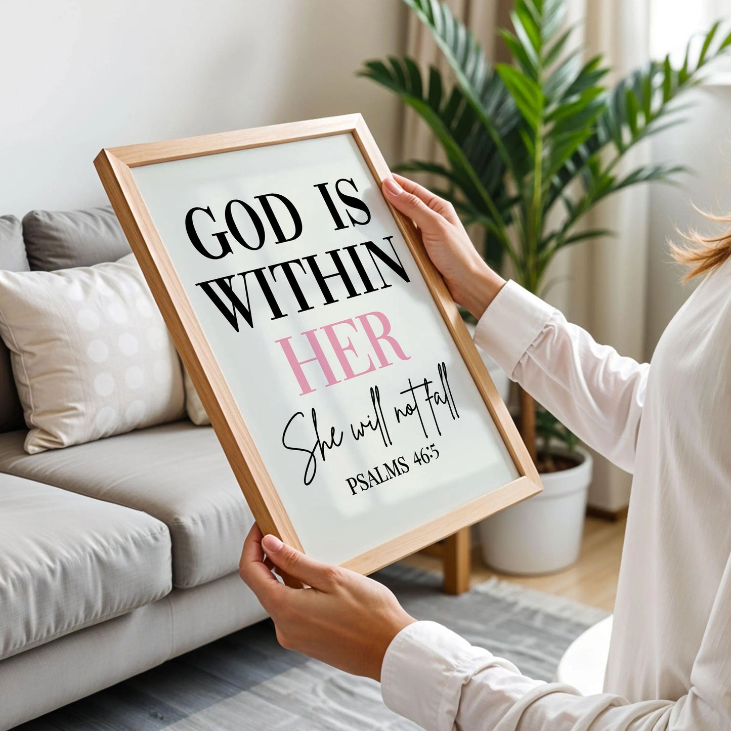 God Is Within Her Quote Poster