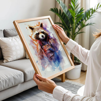 Rocket Raccoon Watercolor Art Print