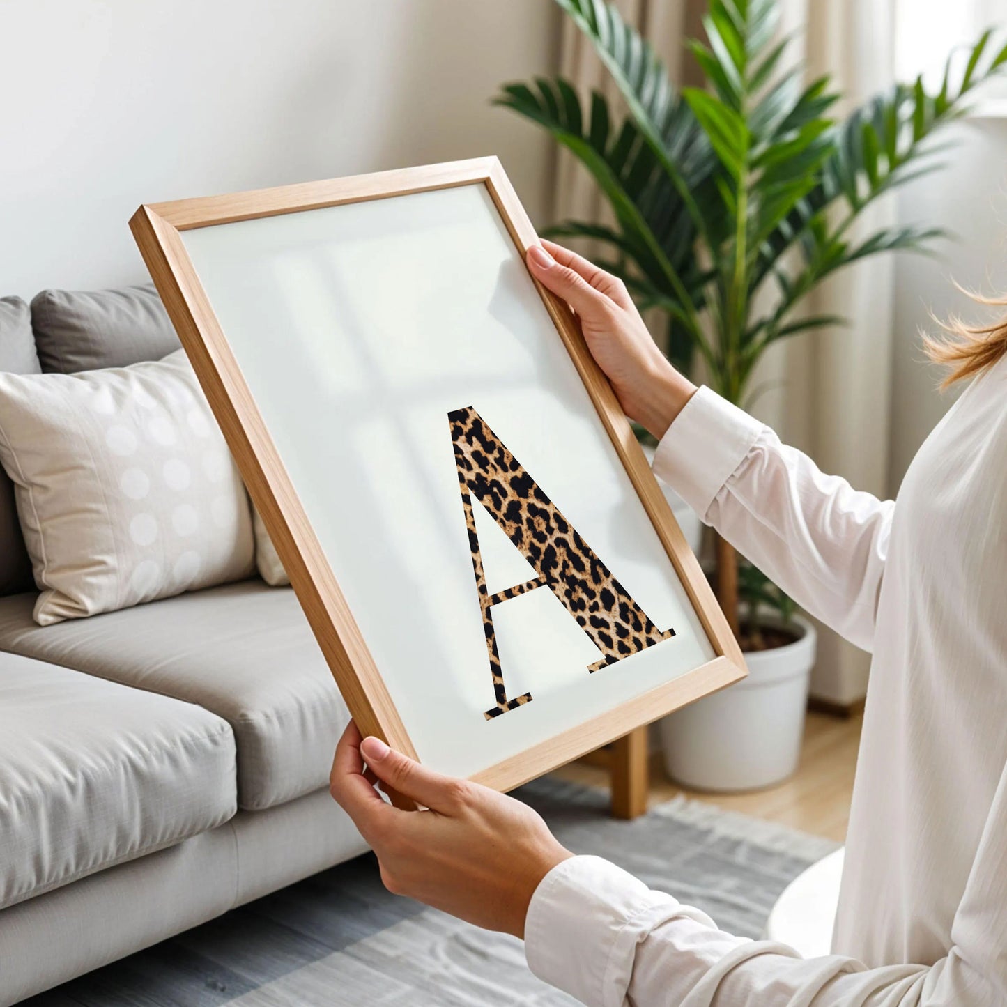 Letter A Leopard Initial Print