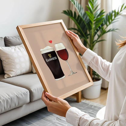 Funny Guinness Rose Wine Print