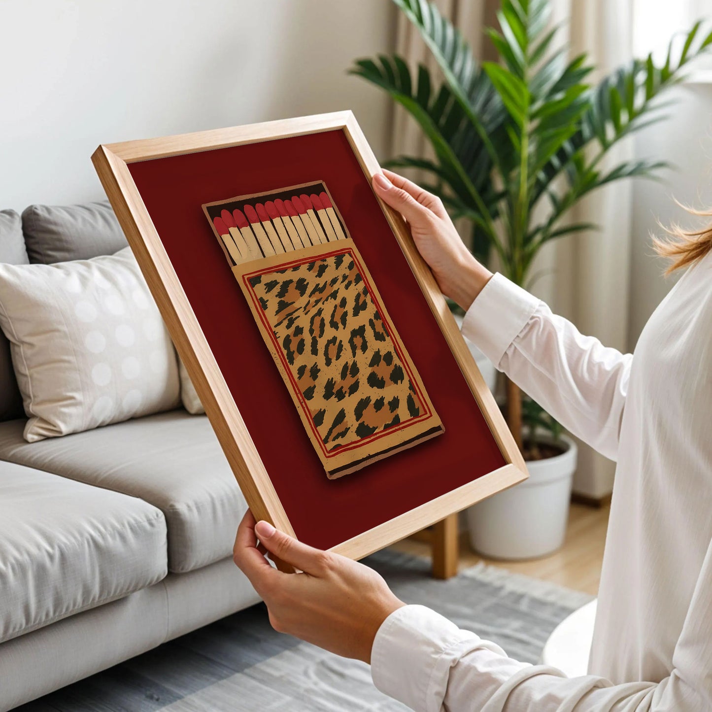 Retro Leopard Matchbox Printable Wall Art