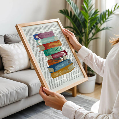 Throne of Glass Book Stack Art Print