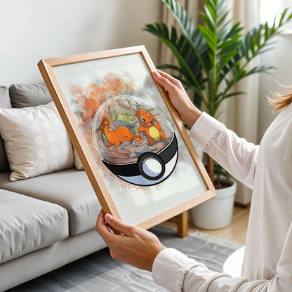 Charmander PokeBall Terrarium Poster