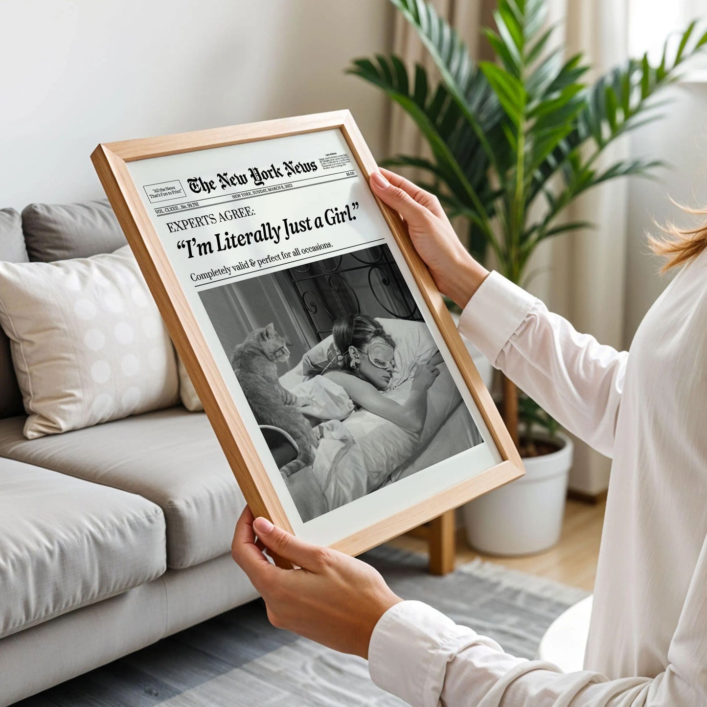 I'm Literally Just a Girl Newspaper Poster