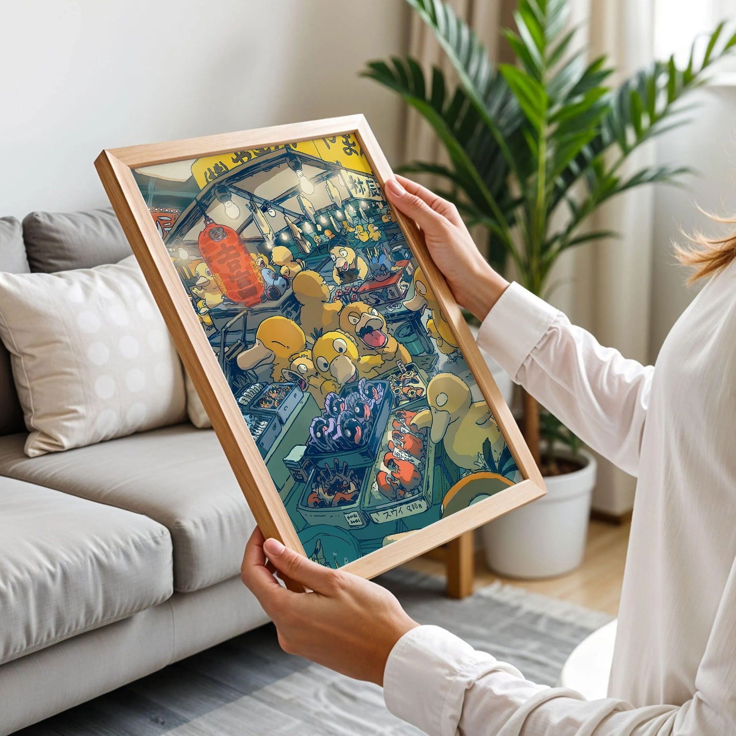 Psyduck Fish Market Fan Art Print