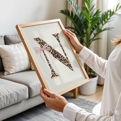 Leopard Print Letter N Poster