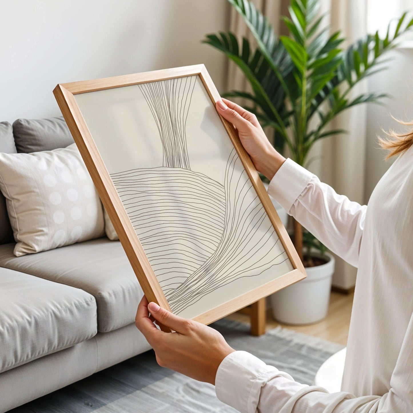 Beige Lines - Gentle Rise Art Print