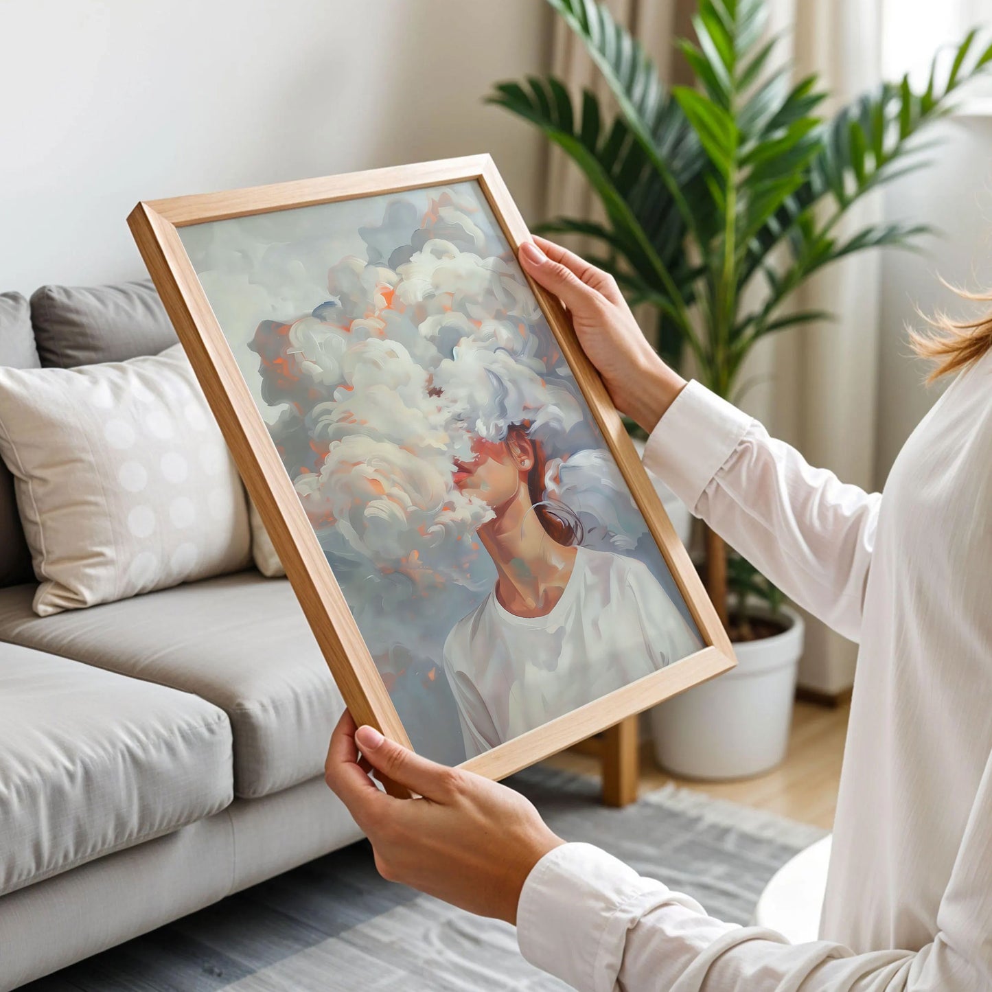 Surreal Cloud Head Print
