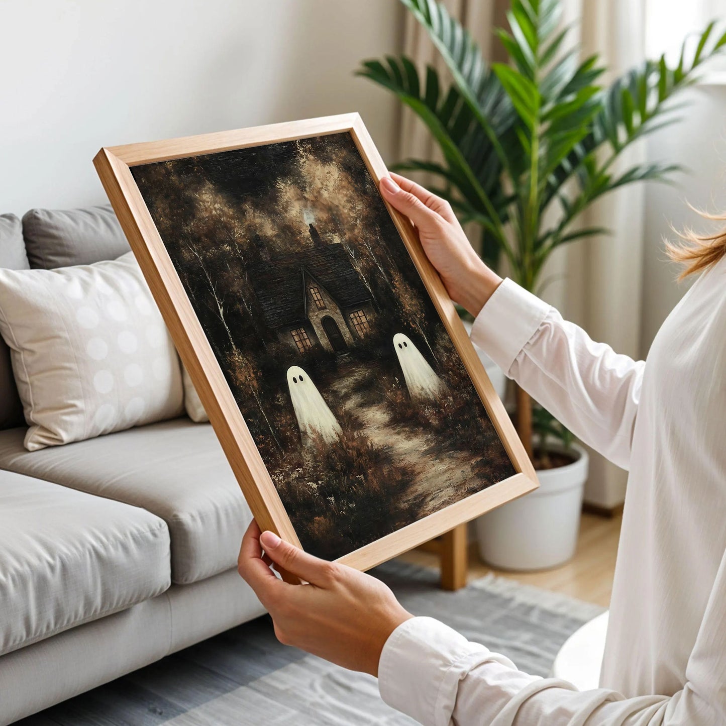 Ghosts in Dark Forest Gothic Print